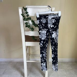 Black + White Floral LulaRoe Leggings